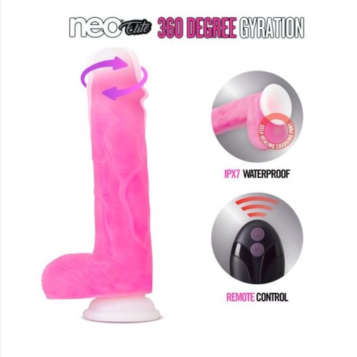 Neo Elite Roxy 8in Gyrating Dildo Pink - Image 6