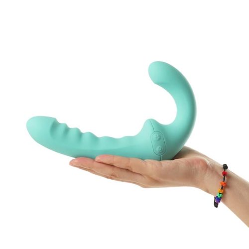 VibraTwin Rechargeable Come Hither Strapless Strap On with Remote - Image 5