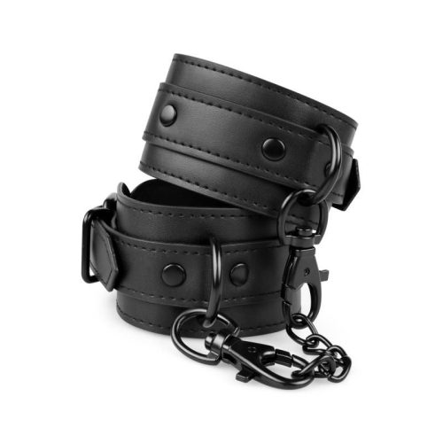 Faux Leather Ankle Cuffs Black - Image 3