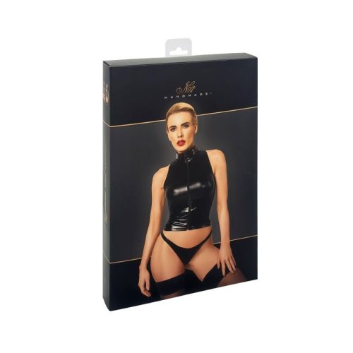 Glam Wetlook Top w Vinyl Corset - Image 3