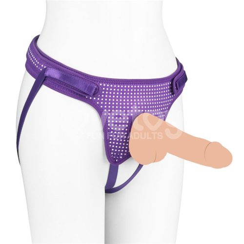 Easy Strap on Harness Polka Dot Purple - Image 6