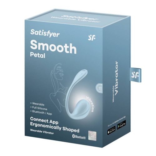 Satisfyer Smooth Petal Wearable App Connect Vibrator Blue - Image 6