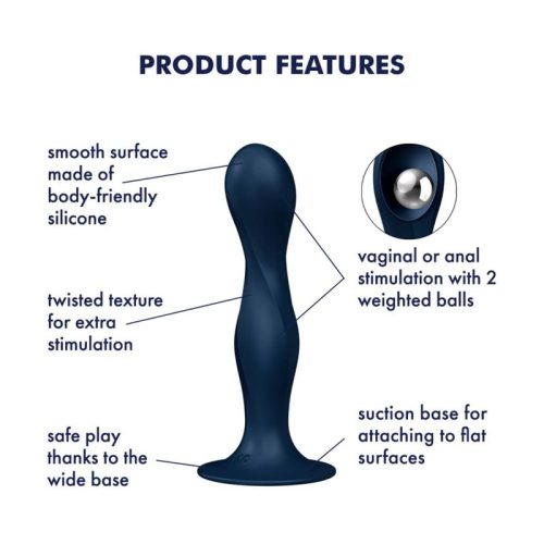 Satisfyer Double Ball-R Dildo Blue - Image 4