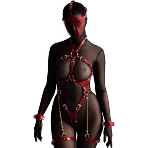 Ex Machina Genuine Leather Mask Red - Image 3