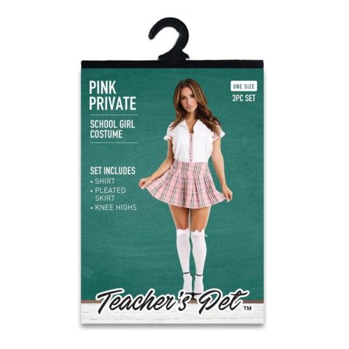 3 Pc Pink Private School Girl Costume - Image 4