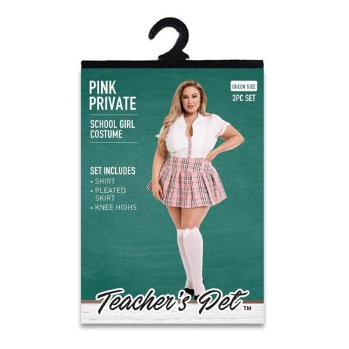 3 Pc Pink Private School Girl Costume - Image 4