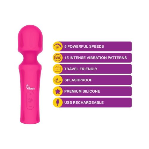 Viben Mighty Muse Massager Hot Pink - Image 5