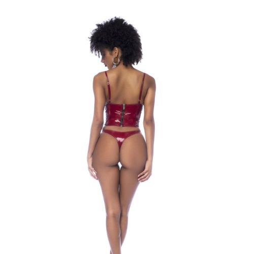 Wet Look Vinyl 2 Pc Set Gloss Wine - Image 3