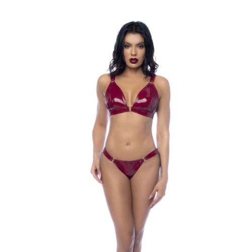 Wet Look Vinyl 2 Pc Set Gloss Wine - Image 4