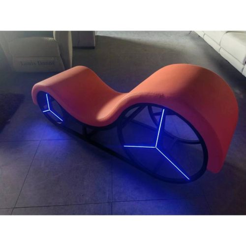 Kama Sutra Mebon Chaise Love Lounge Orange with Metal Frame and LED - Image 3