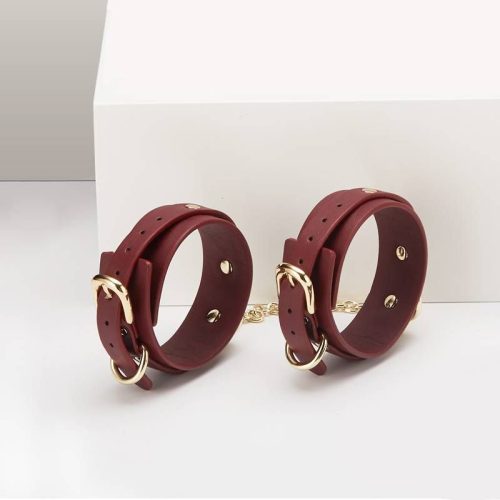 8 Pc Deluxe Bondage Play Kit Burgundy Gold - Image 4