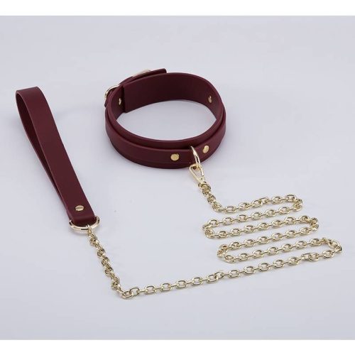 8 Pc Deluxe Bondage Play Kit Burgundy Gold - Image 8