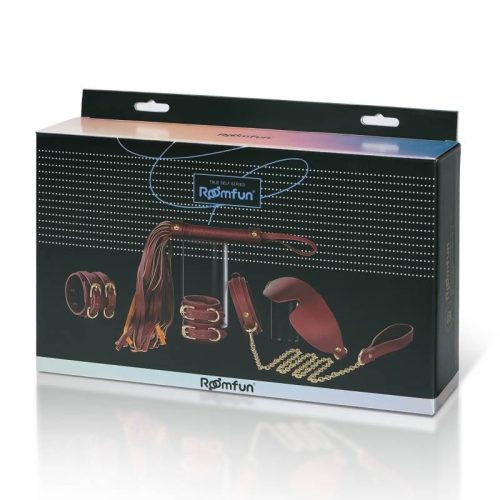 8 Pc Deluxe Bondage Play Kit Burgundy Gold - Image 11