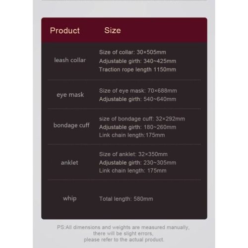 8 Pc Deluxe Bondage Play Kit Burgundy Gold - Image 12