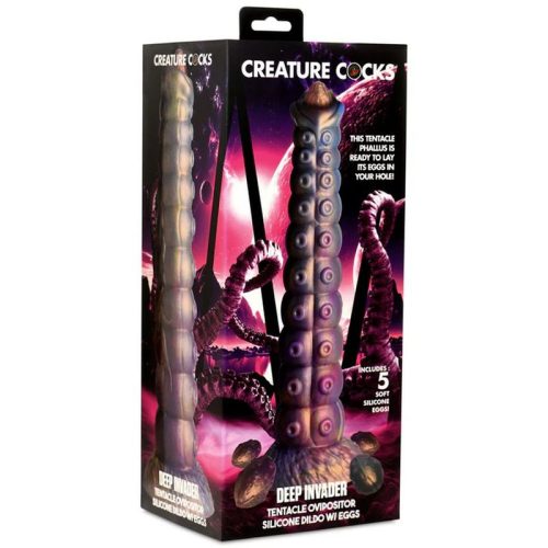 Deep Invader Tentacle Ovipositor Silicone Dildo with Eggs - Image 9