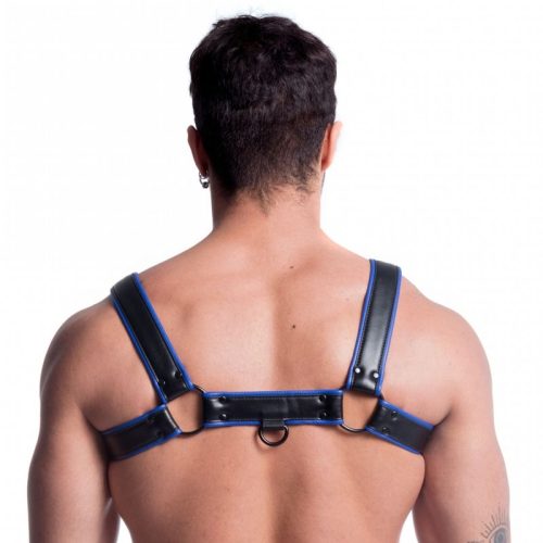 Vegan Bulldog Harness Black and Blue - Image 4
