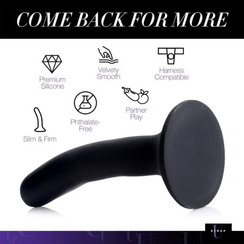 Black Silicone Strap-On Dildo Small - Image 7