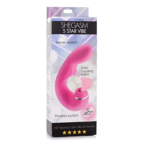 Shegasm 5 Star 10X Tapping G-Spot Vibe w Suction Pink - Image 6