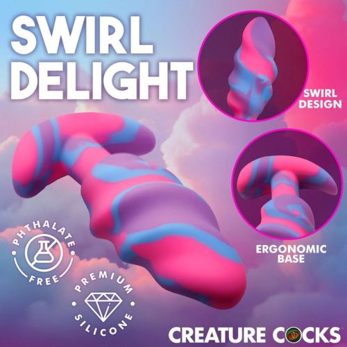 Unicorn Swirl Silicone Butt Plug Medium - Image 3