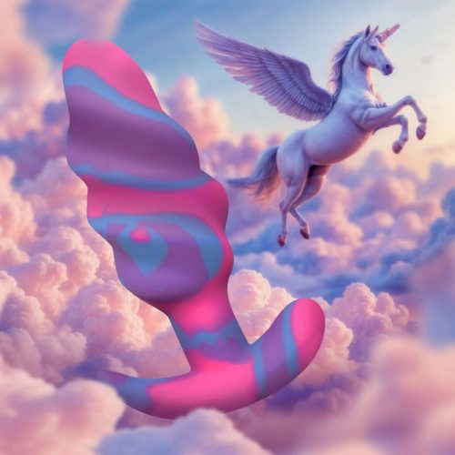 Unicorn Swirl Silicone Butt Plug Medium - Image 5