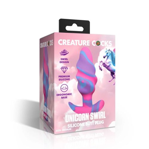 Unicorn Swirl Silicone Butt Plug Medium - Image 6