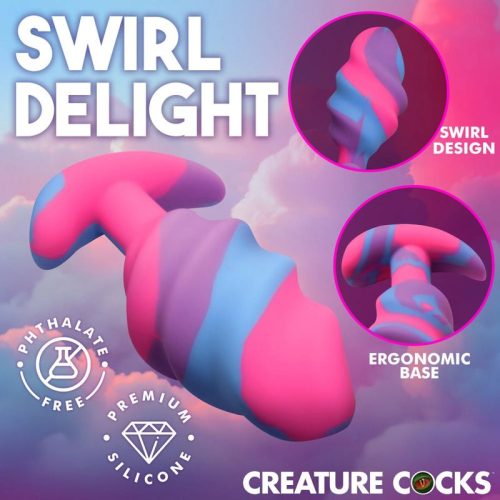 Unicorn Swirl Silicone Butt Plug Large - Image 3