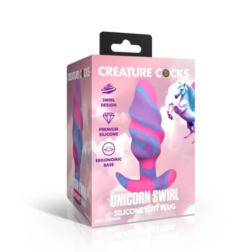 Unicorn Swirl Silicone Butt Plug Large - Image 5