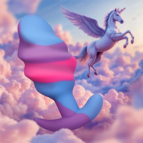 Unicorn Swirl Silicone Butt Plug Large - Image 6