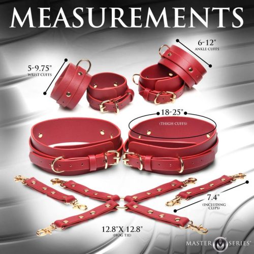 Crimson Captive Thigh Wrist Ankle Hog Tie Restraints - Image 4