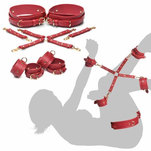 Crimson Captive Thigh Wrist Ankle Hog Tie Restraints - Image 5