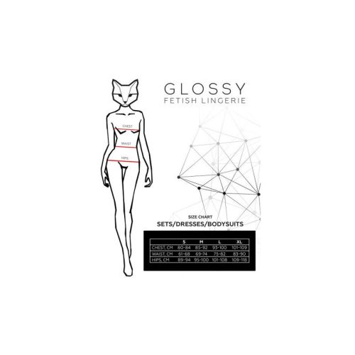 Glossy Kitti Wetlook Bodysuit and Cat Ears Black - Image 3