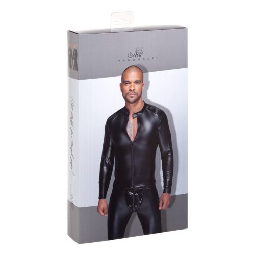 Power Wetlook Mens Jacket w Pleated PVC Epaulets - Image 4