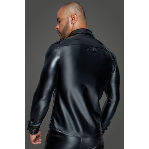Powerwetlook PVC Long Sleeved Shirt w Button Placket - Image 4