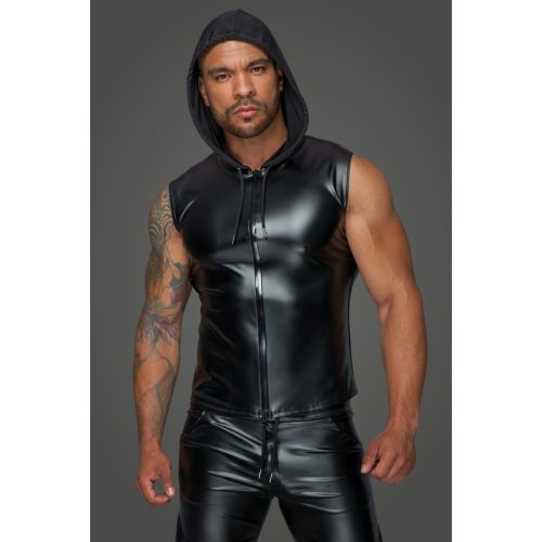 Powerwetlook Sleeveless Hooded Shirt w 2 Way Zipper - Image 3