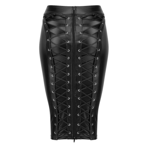 Power Wetlook Pencil Skirt w Long Zipper - Image 5