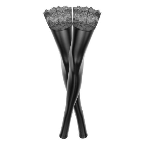 Power Wetlook Stockings w Siliconed Lace - Image 4