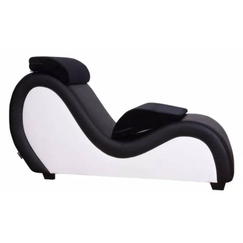 Kama Sutra Mebon Chaise Love Lounge Red w Black Pillows - Image 3