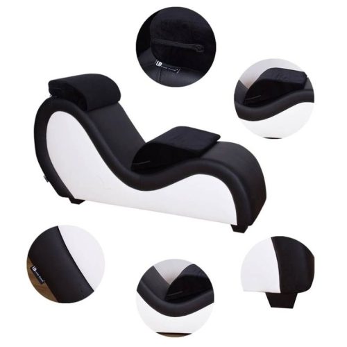 Kama Sutra Mebon Chaise Love Lounge Red w Black Pillows - Image 5