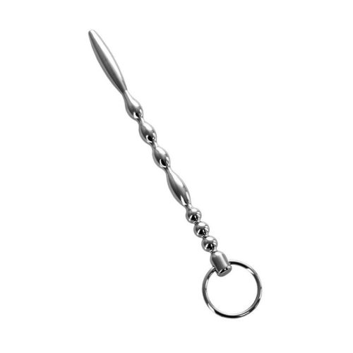 Silver Metal Urethral Plug w Ring - Image 3