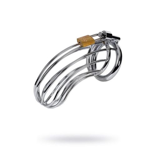 Silver Metal Birdcage Cock Cage - Image 3