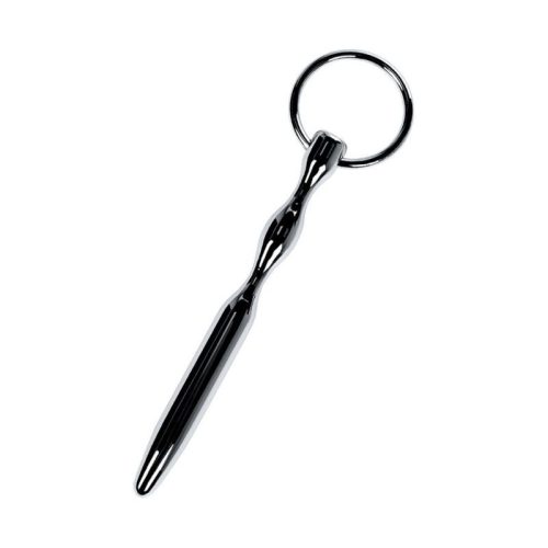 Silver Metal Bullet Shaped Urethral Plug w Ring - Image 3