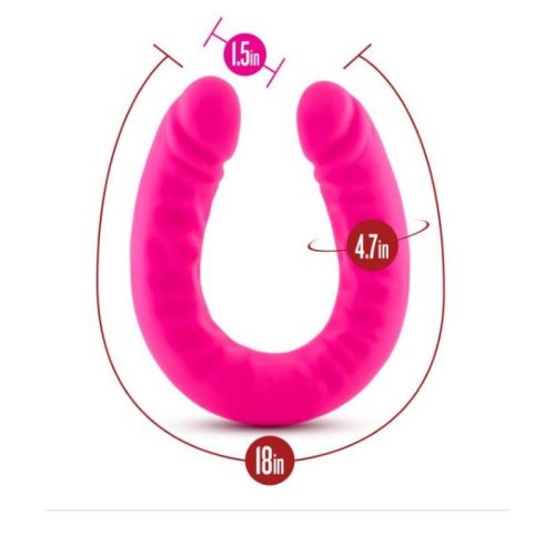 Ruse Silicone Slim 18in Hot Pink Double Dong - Image 5