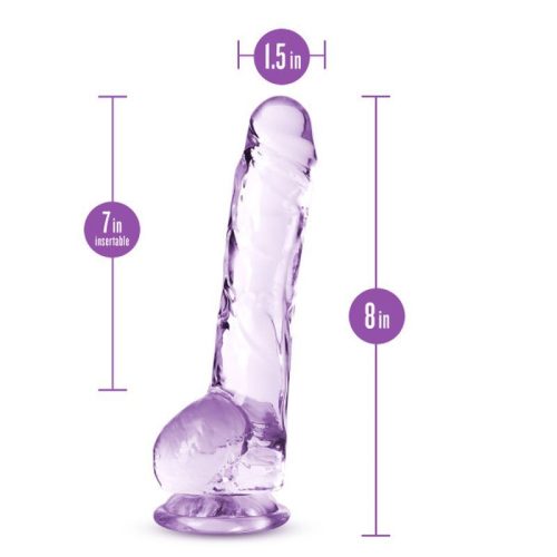 Naturally Yours 8" Crystaline Dildo Amethyst - Image 5