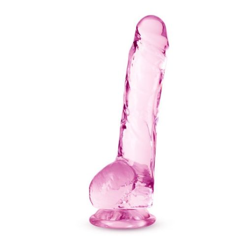 Naturally Yours 8" Crystaline Dildo Rose - Image 3