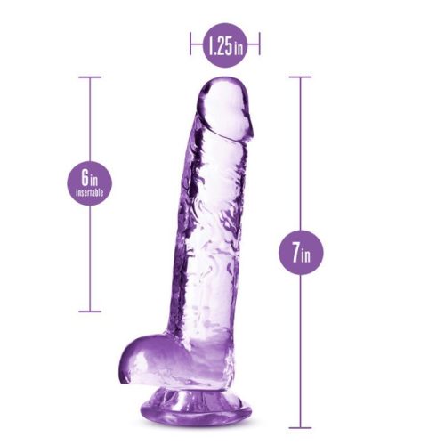 Naturally Yours 7" Crystaline Dildo Amethyst - Image 5