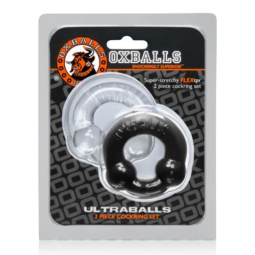 Ultraballs 2 Pk Cockring Black And Clear - Image 3