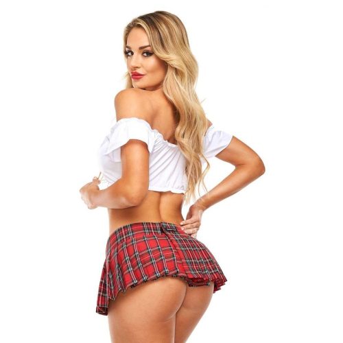 Sexy School Girl Tie Top White - Image 3