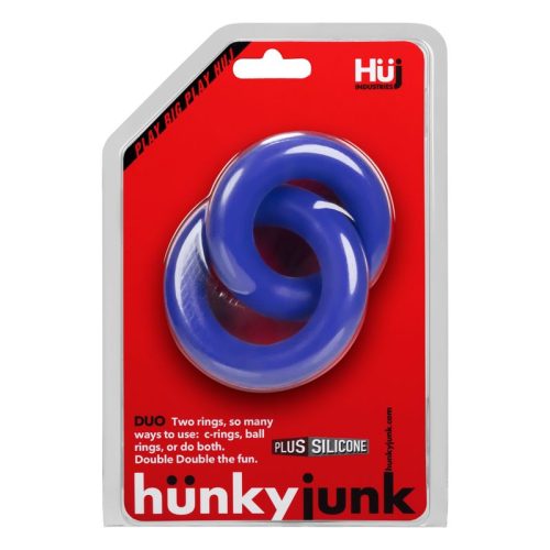 DUO Linked Cock/Ball Rings by Hunkyjunk Cobalt - Image 3
