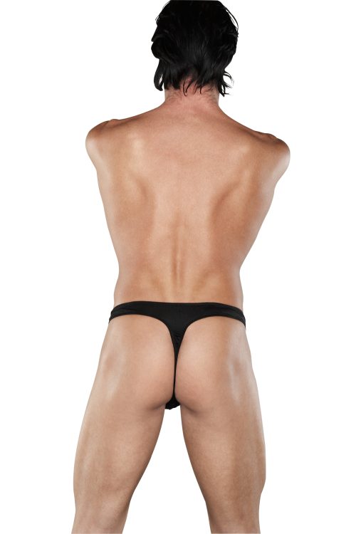 Male Power Zipper Thong Black - Image 3