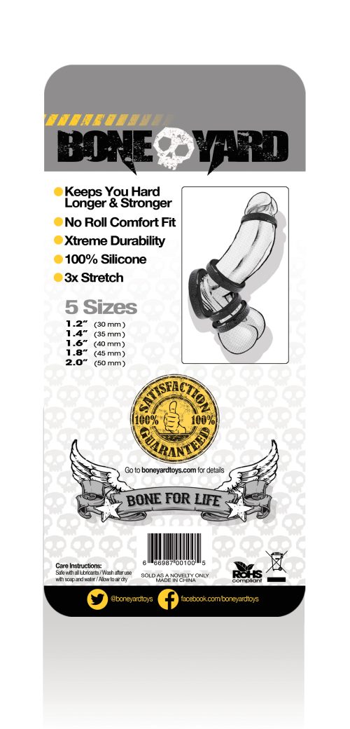 Boneyard Silicone Ring 5 Pc Kit Black - Image 4